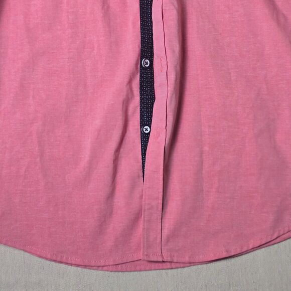 Craft‎ + Flow Button Up Short Sleeves Pink Wash Cuff Sleeves Shirt Size Medium - Picture 5 of 14